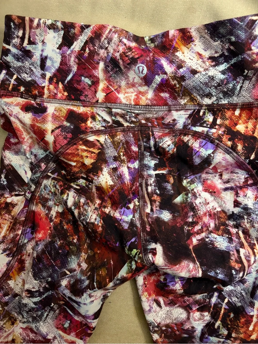 Lululemon Abstract Multicolor Print Leggings Size 4 High Rise